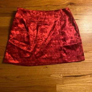 Red mini skirt
